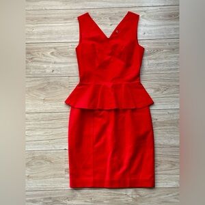 Women’s size 4, red, H&M dress, gold zipper, classic style